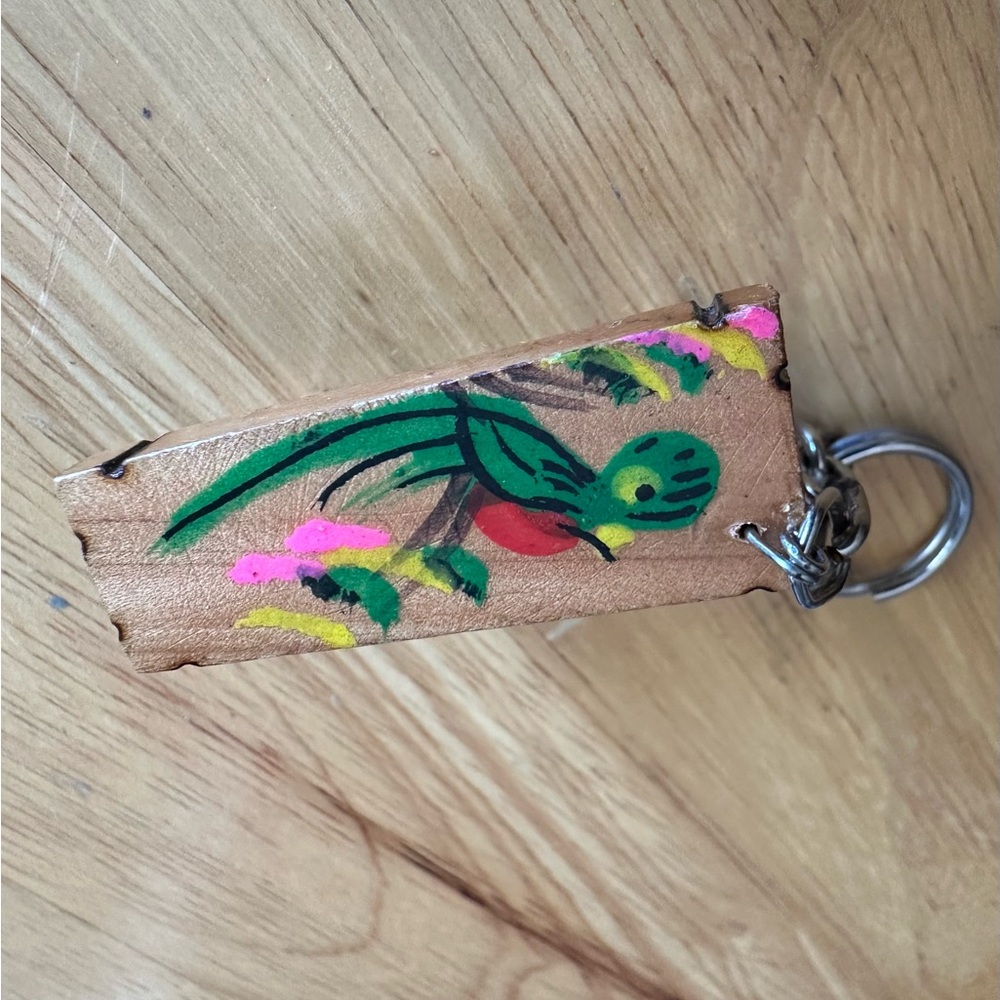 Guatemalan Wooden Hand-Painted Bird Keychain